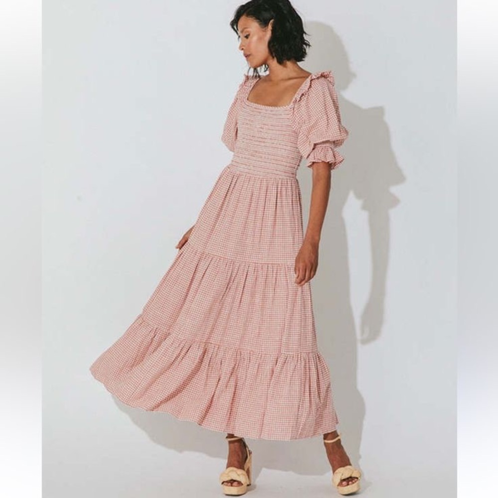 Salma Midi Dress | Rose Gingham